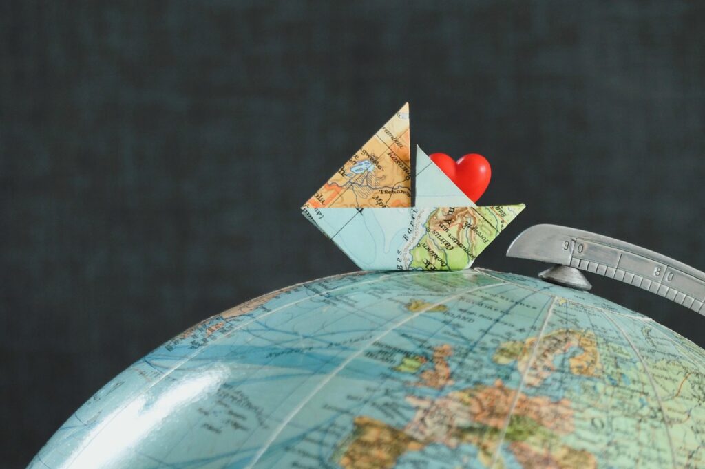 globe, ship, exploration, to travel, heart, adventure, world, explore, vacation, nature, sea, water, wedding, sail, world travel, vacations, plane, coupon, wanderlust